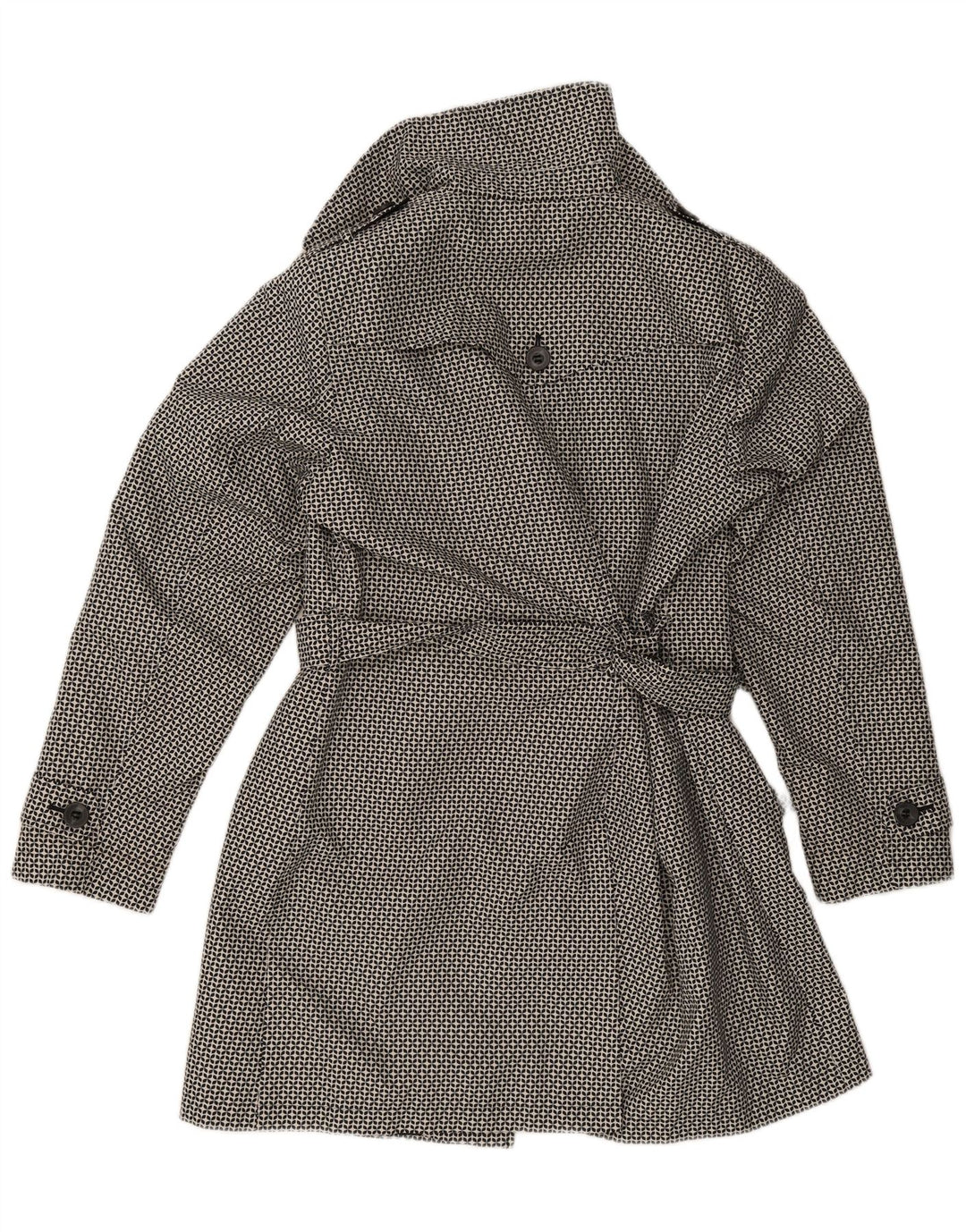 Marks & Spencer Damen Trenchcoat UK 18 XL Schwarzes geometrisches Polyester