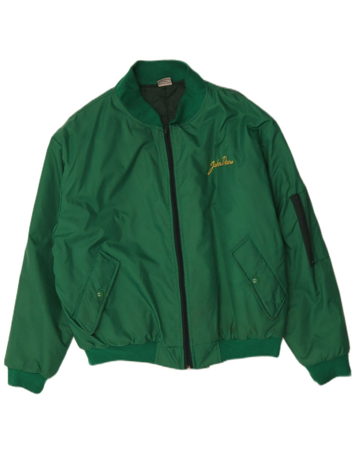 John Deere Herren-Bomberjacke mit lockerer Passform, UK 38, mittelgrün, Polyamid