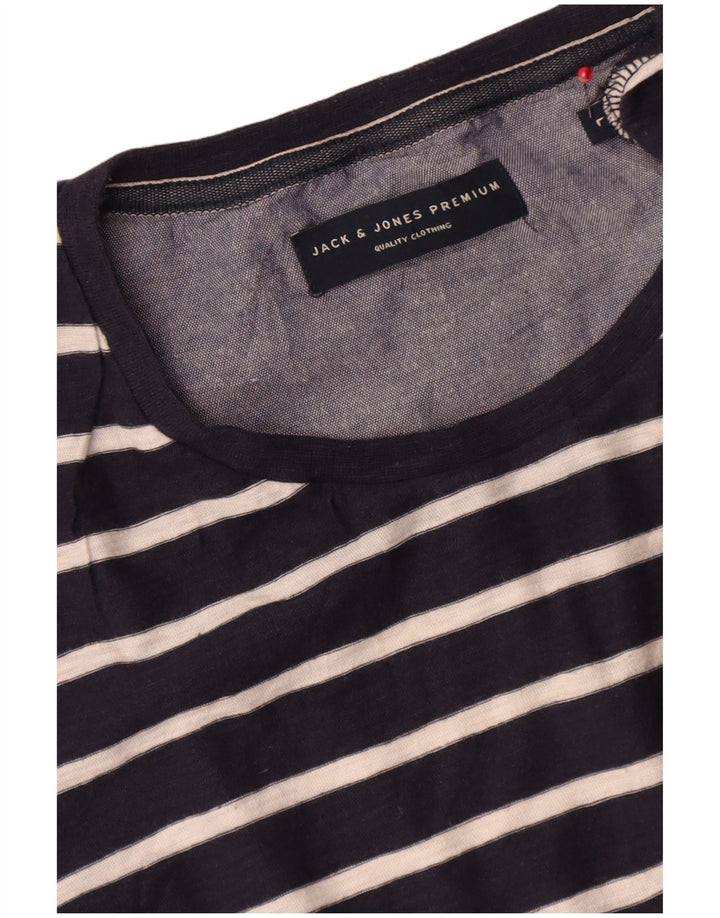 Jack & Jones Herren T-Shirt Top Large Marineblau gestreift