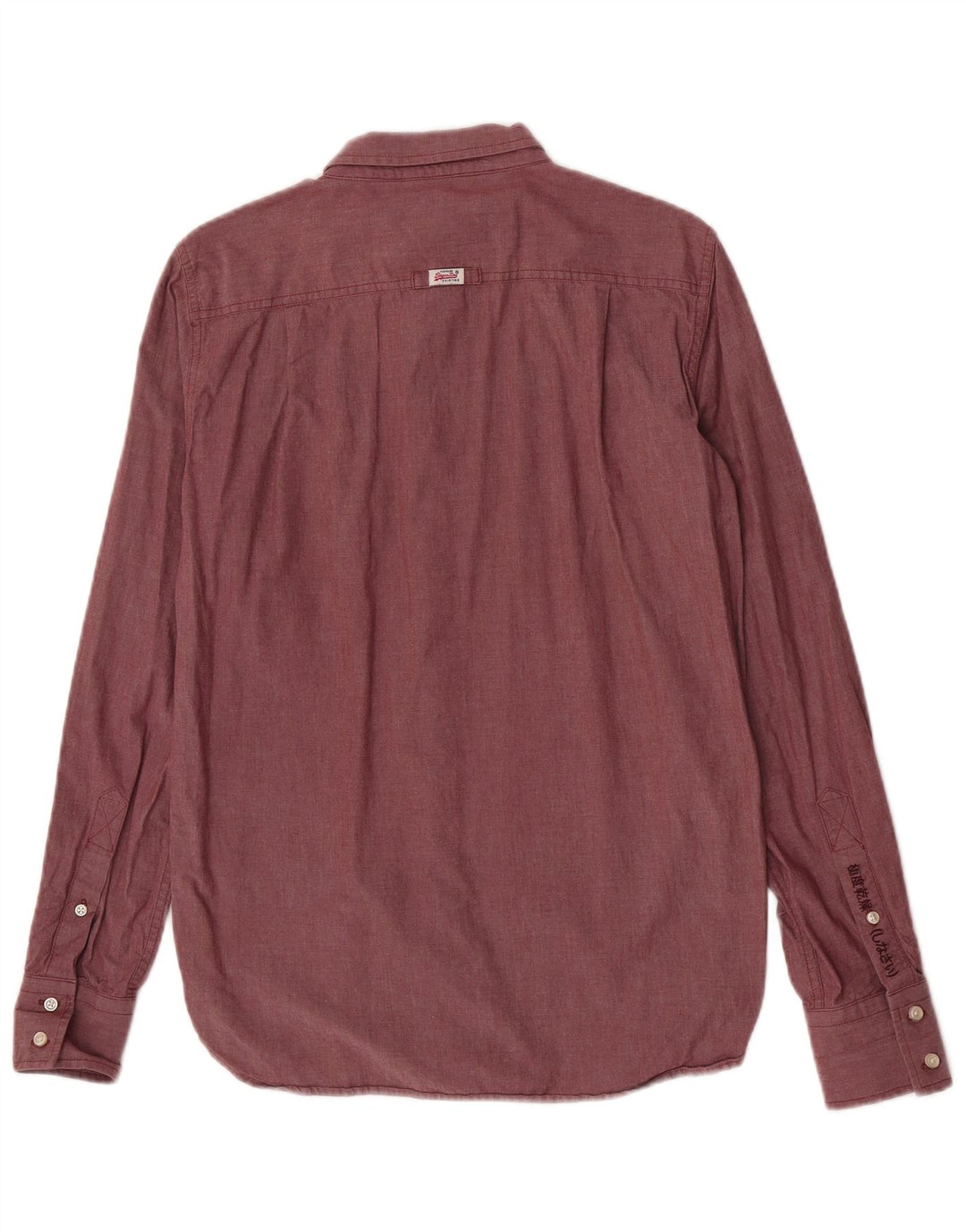 Superdry Herren-Hemd aus mittlerer Burgunder-Baumwolle