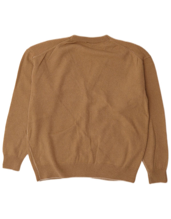 Lacoste Damen-Strickjacke, Größe 38, mittelbeige Wolle