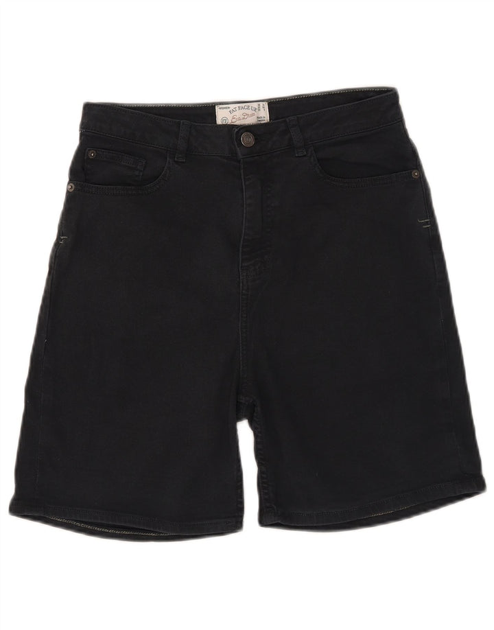 FAT FACE Damen Jeansshorts UK 10 Small W26 Schwarz