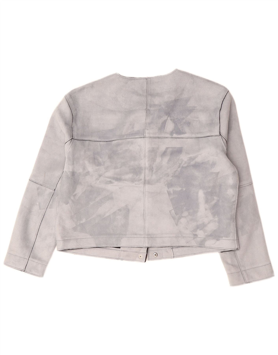ZARA Damen Übergroße Crop Bomberjacke UK 10 Small Grau Polyester