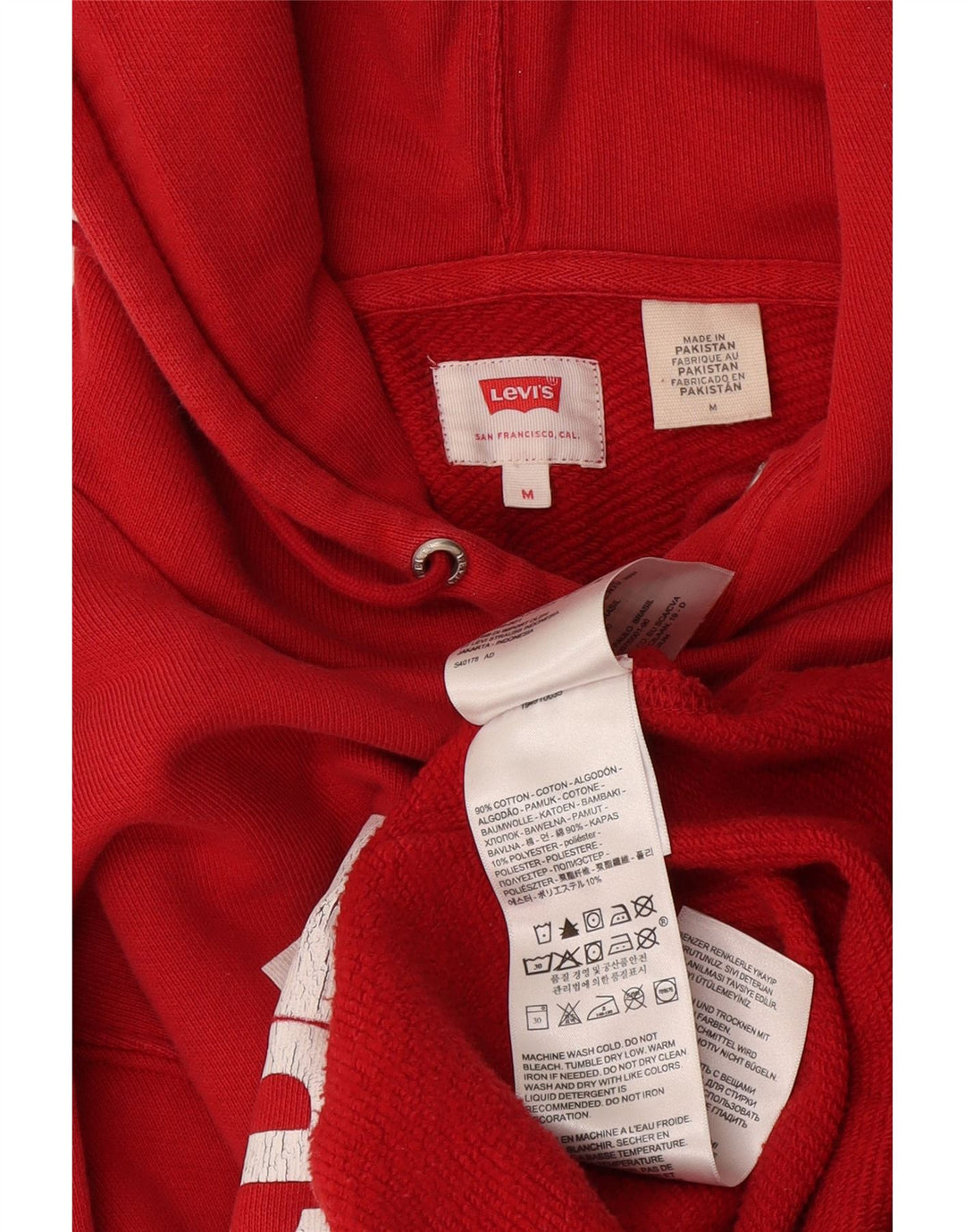 Levi's Herren Graphic Hoodie Pullover Mittel Rot Colourblock Baumwolle