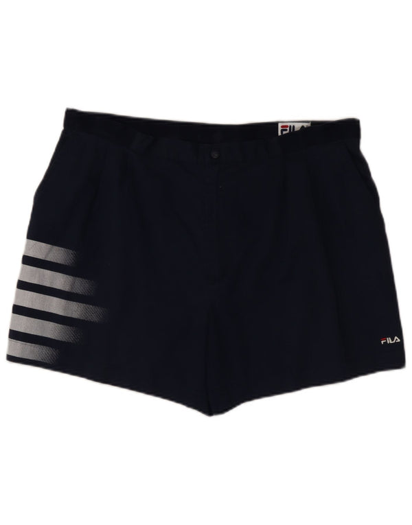 Fila Herren Pegged Casual Shorts IT 54 2XL W38 Marineblau gestreiftes Polyester