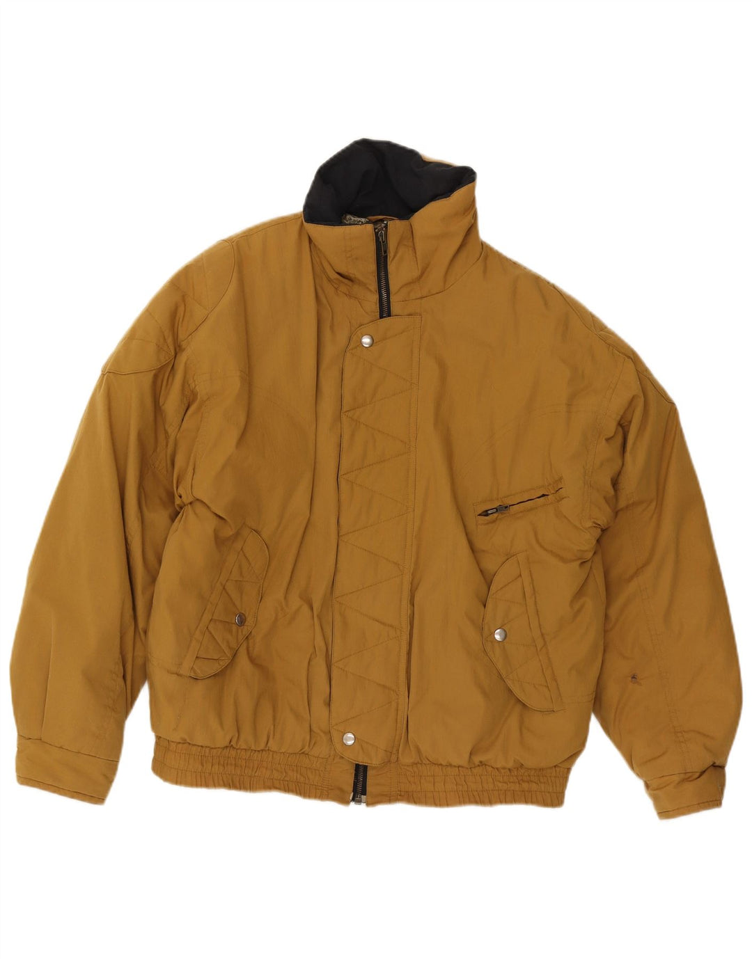 Vintage Herren gepolsterte Bomberjacke IT 48 Mittelbraun