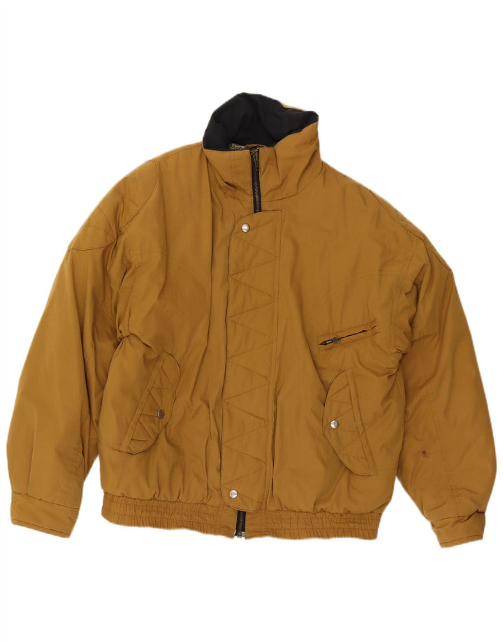 Vintage Herren gepolsterte Bomberjacke IT 48 Mittelbraun