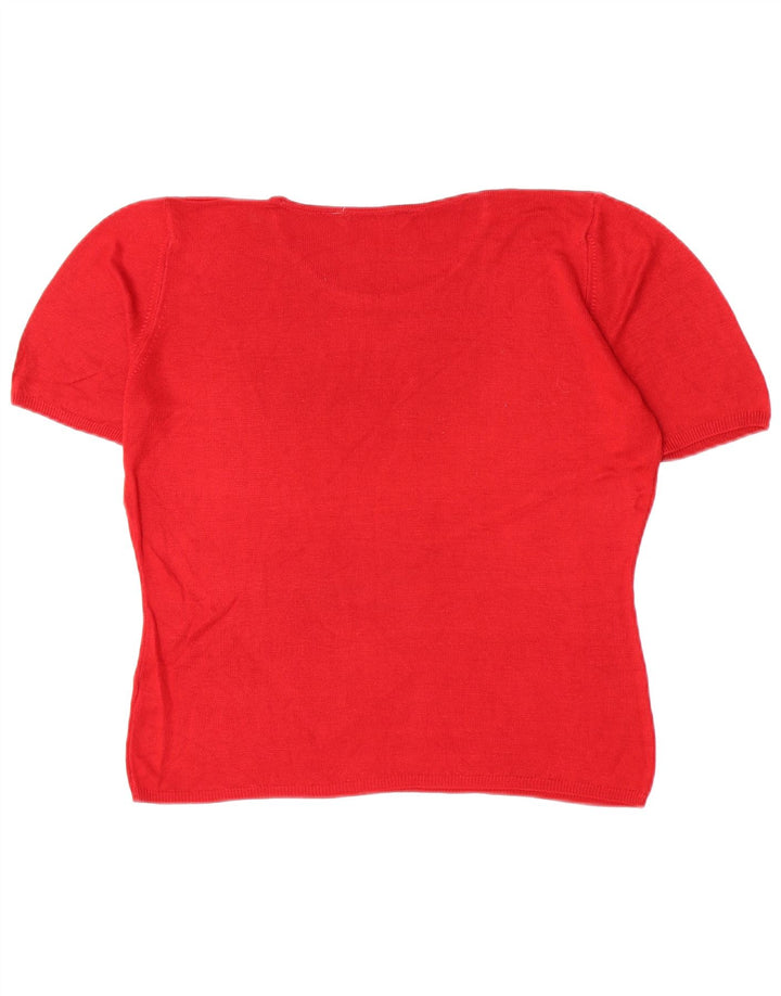 Marks & Spencer Damen T-Shirt Top UK 14 Large Rote Viskose