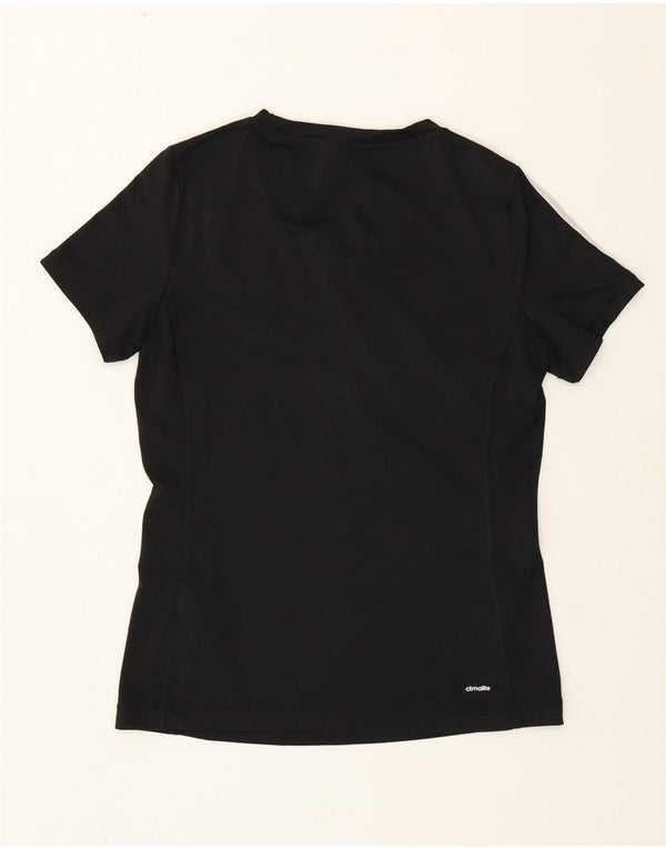 Adidas Damen Climalite T-Shirt Top UK 12/14 Medium Schwarz Polyester