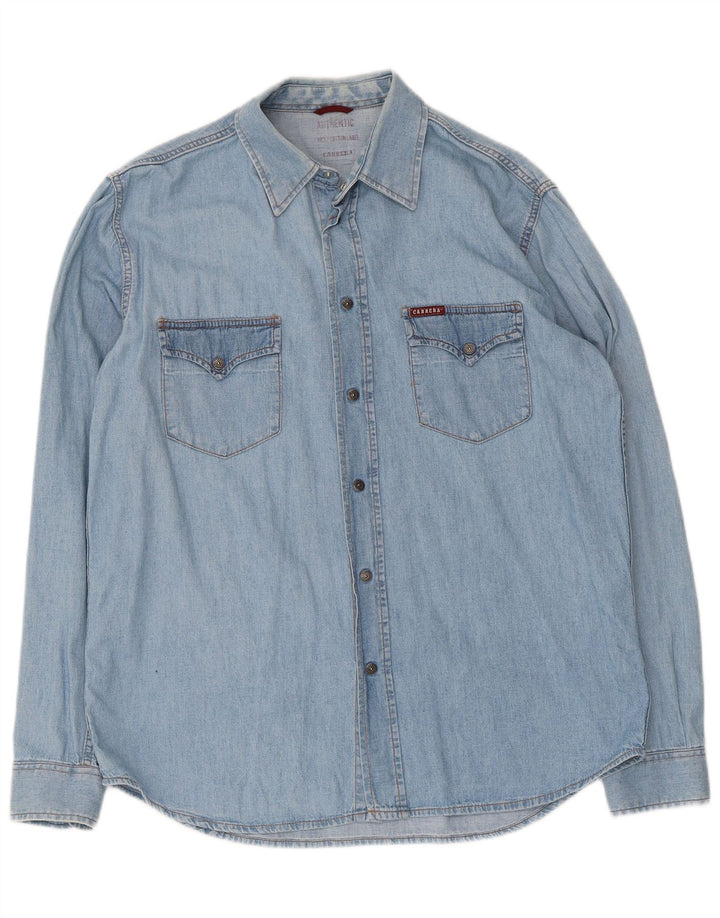 Carrera Herren-Jeanshemd, große blaue Baumwolle