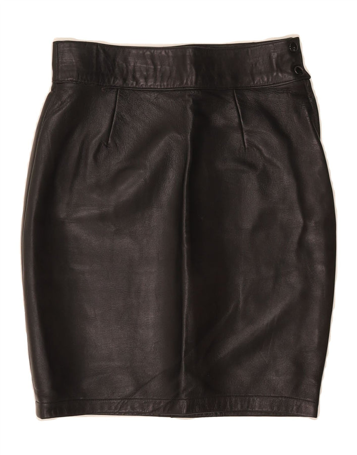 VINTAGE Womens Leather Pencil Skirt W26 Small  Black Leather Vintage Vintage and Second-Hand Vintage from Messina Hembry 