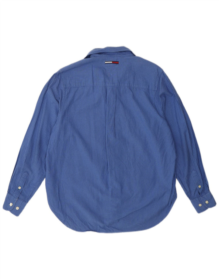 Tommy Hilfiger Damenhemd US 8 Mittelblau gestreift aus Baumwolle