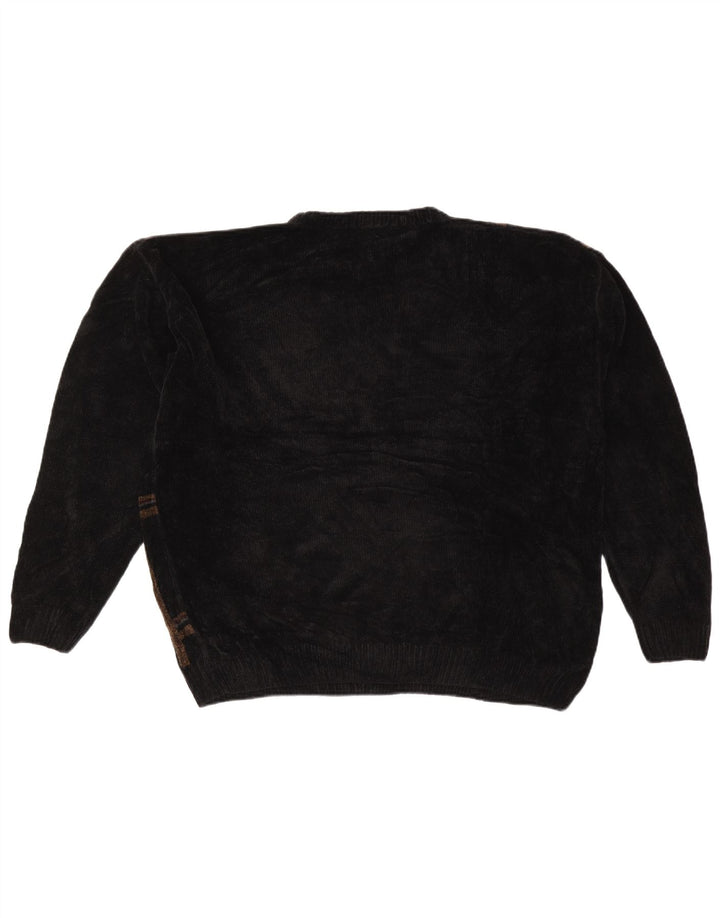 DOCKERS Herren-Pullover mit Rundhalsausschnitt, XL, schwarz kariert, Acryl
