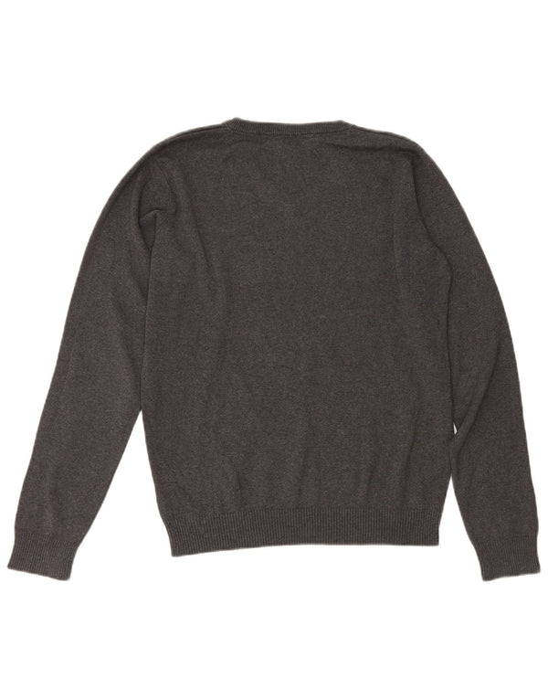 Marks & Spencer Jungen-Pullover mit V-Ausschnitt, 13–14 Jahre, graue Baumwolle