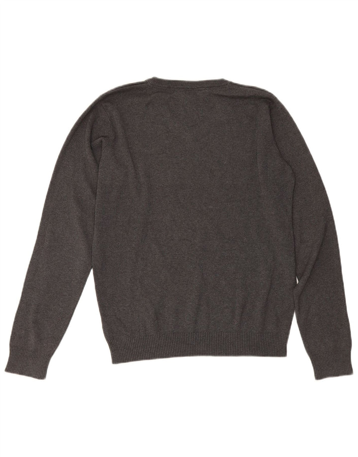 Marks & Spencer Jungen-Pullover mit V-Ausschnitt, 13–14 Jahre, graue Baumwolle