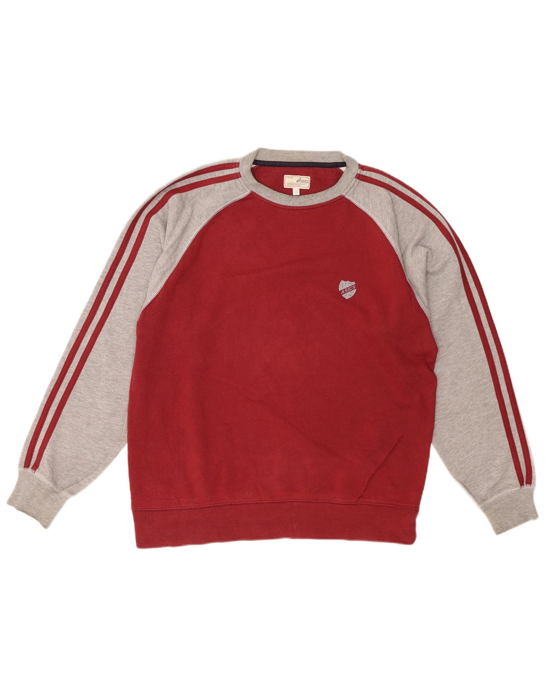 ASICS Herren-Sweatshirt-Pullover aus mittelroter Colourblock-Baumwolle