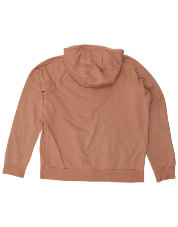 Nike Damen Zip Hoodie Pullover UK 14 Mittelorange Baumwolle