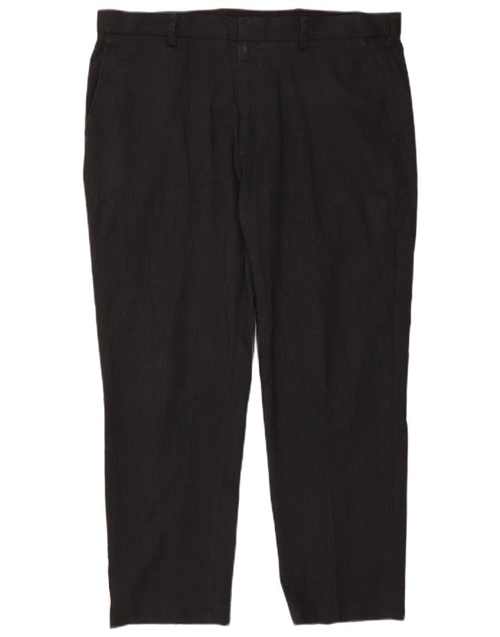 Marks & Spencer Herren-Chinohose mit normaler Passform, W38 L29, schwarzes Polyester