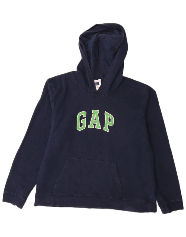 Gap Womens Graphic Hoodie Pullover UK 20 2XL Marineblau Baumwolle