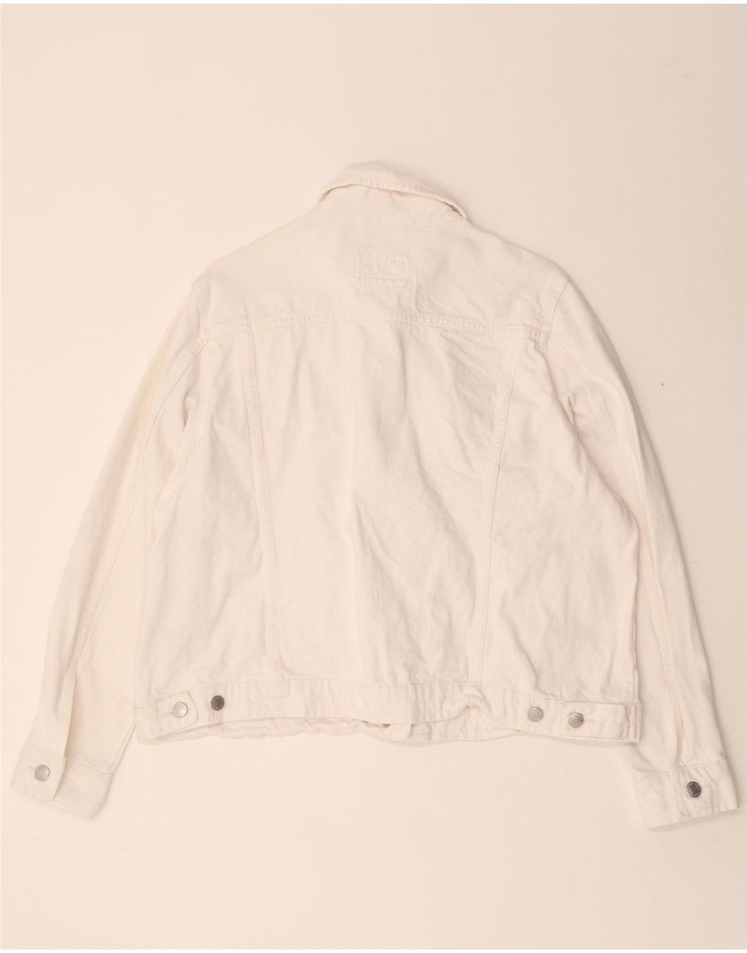 Marks & Spencer Damen Jeansjacke UK 18 XL Weiße Baumwolle
