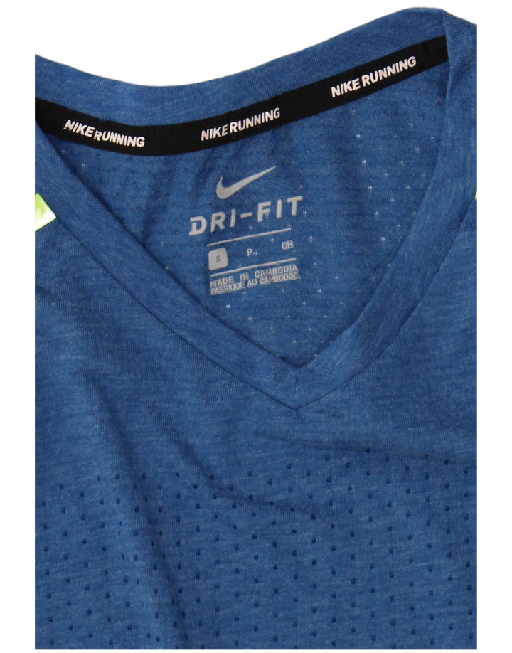 NIKE Mens Dri Fit Graphic T-Shirt Top Small Blue Polyester