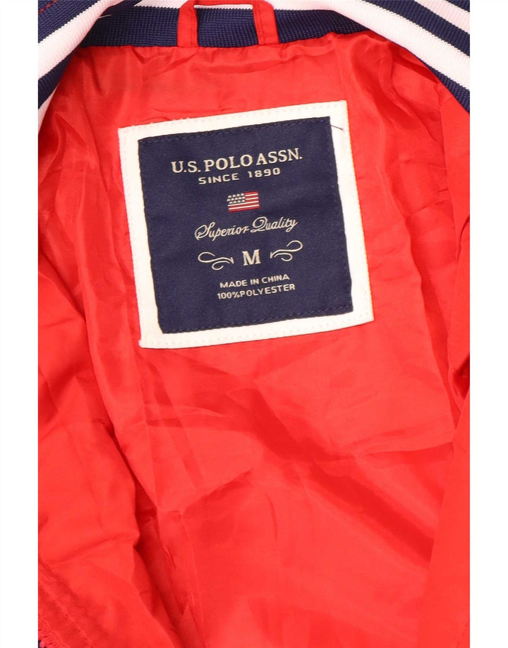 U.S. Polo Assn. Damen Bomberjacke UK 14 Mittelrotes Colourblock-Polyester