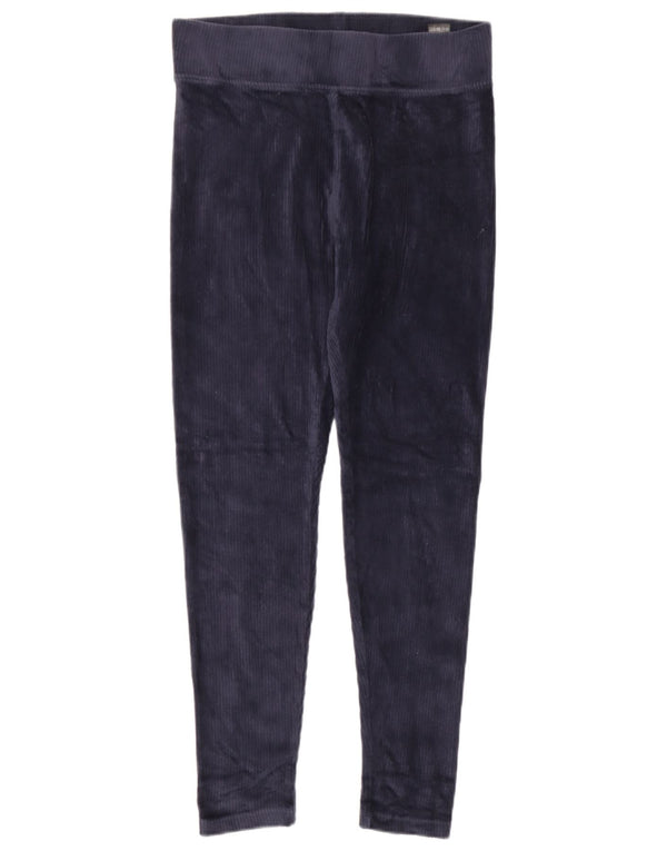 Marks & Spencer Damen Velours-Leggings UK 12 Medium Marineblau Baumwolle