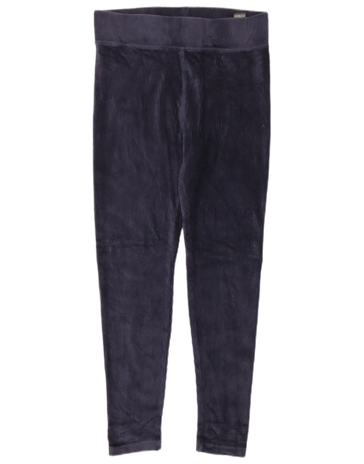 Marks & Spencer Damen Velours-Leggings UK 12 Medium Marineblau Baumwolle