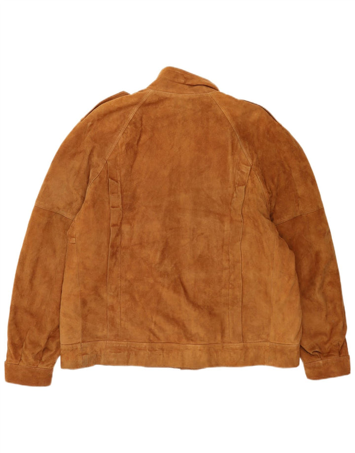 Fibok Herren Militär-Wildlederjacke UK 42 XL Beige