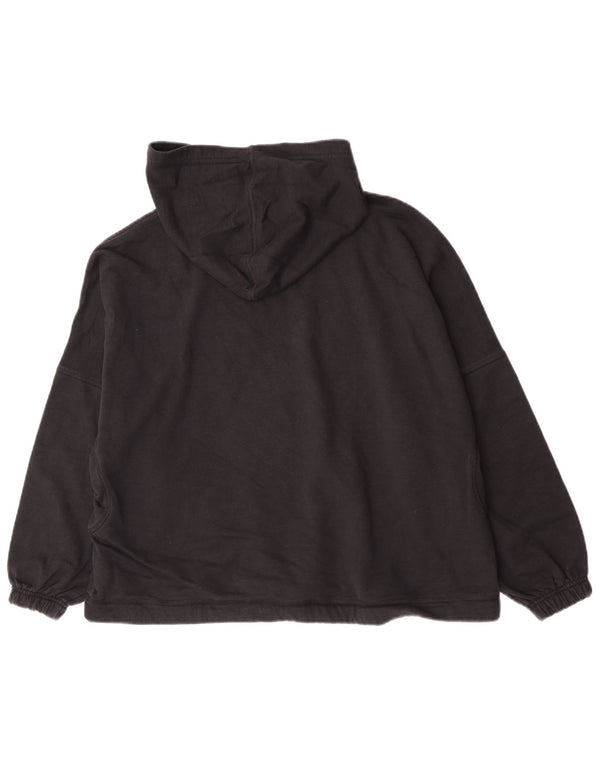 Adidas Damen Übergroßer Kapuzenpullover UK 4/6 XS Schwarze Baumwolle