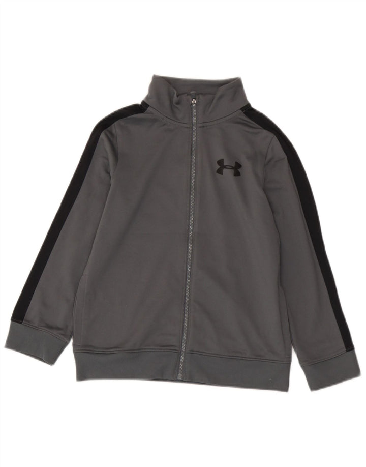 Under Armour Jungen-Trainingsanzug-Top-Jacke, 7–8 Jahre, Größe S, Grau, Farbblock