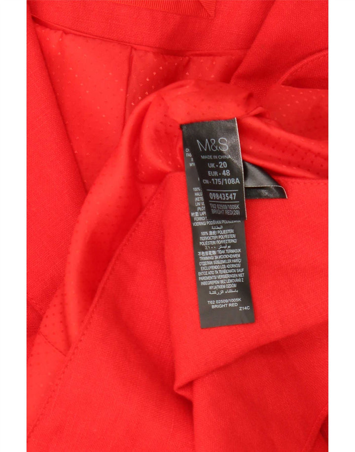 Marks & Spencer Damen-Blazerjacke mit 3 Knöpfen, UK 20 2XL, rotes Leinen