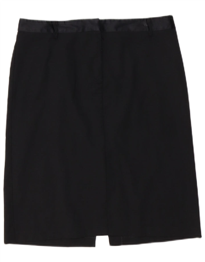 Benetton Damen Gerader Rock W32 Large Schwarz