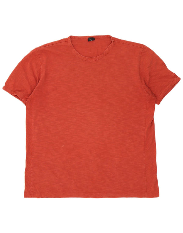 Hugo Boss Herren Slim Fit T-Shirt Top 2XL Orange gefleckte Baumwolle