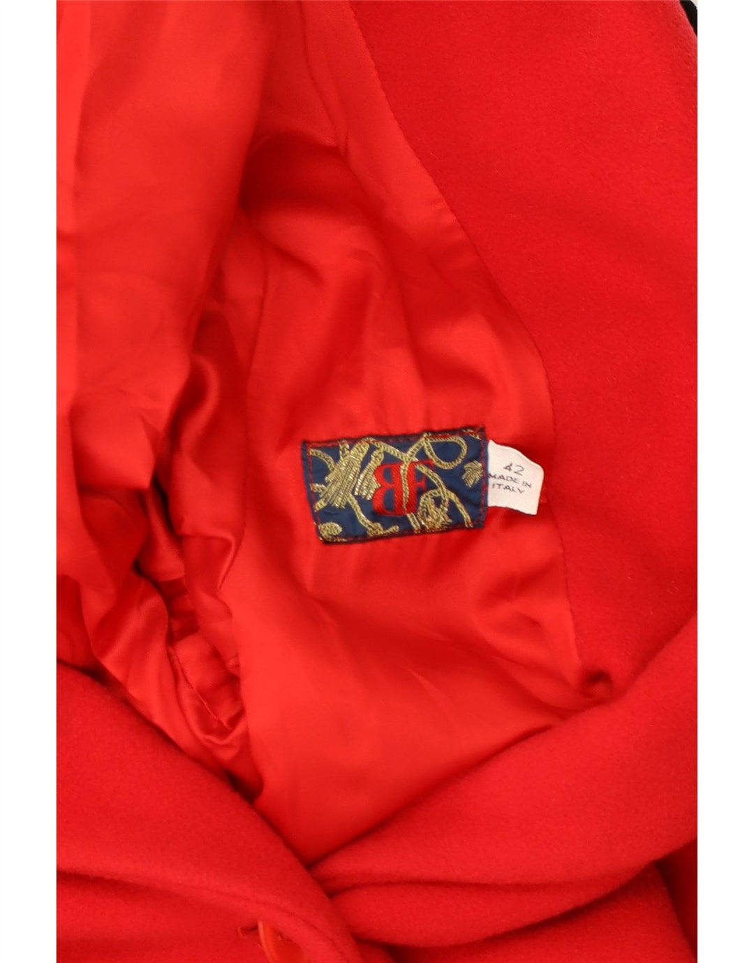 BELFE Womens Overcoat IT 42 Medium Red Colourblock Vintage Belfe and Second-Hand Belfe from Messina Hembry 