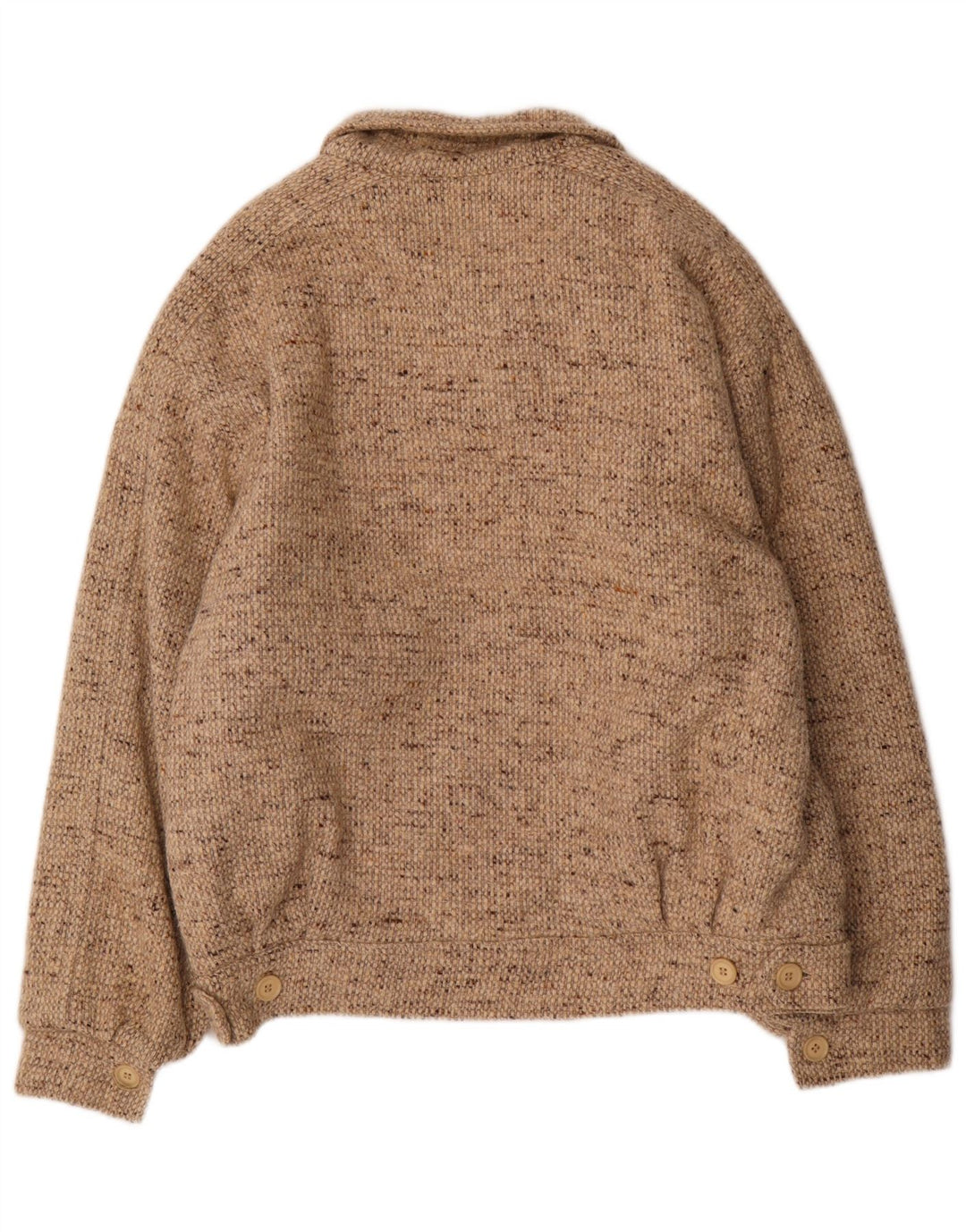 VINTAGE Herren Bomberjacke UK 38 Mittelbeige gesprenkelte Wolle