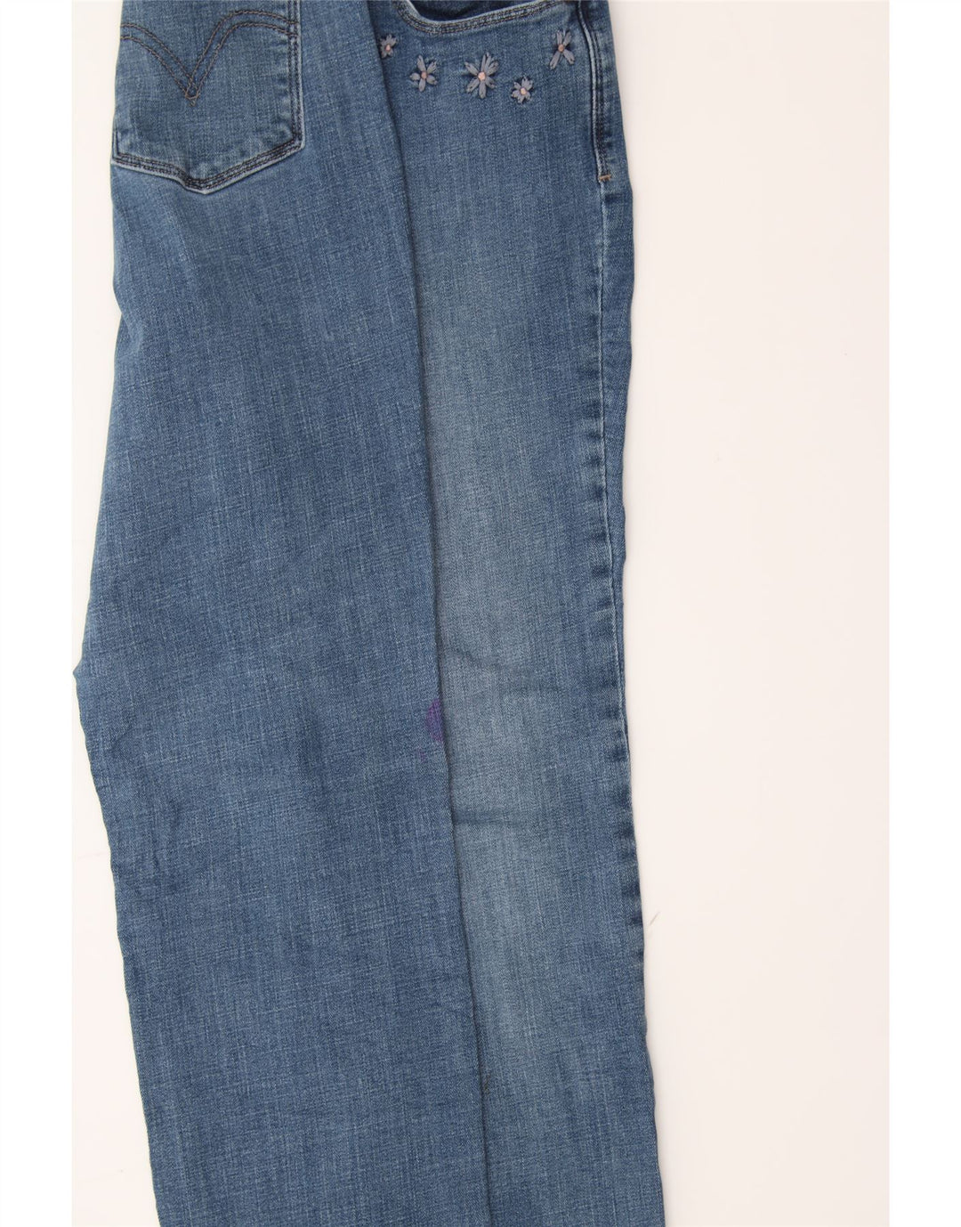 LEVI'S Womens 505 Straight Jeans W28 L30  Blue Floral Vintage Levi's and Second-Hand Levi's from Messina Hembry 