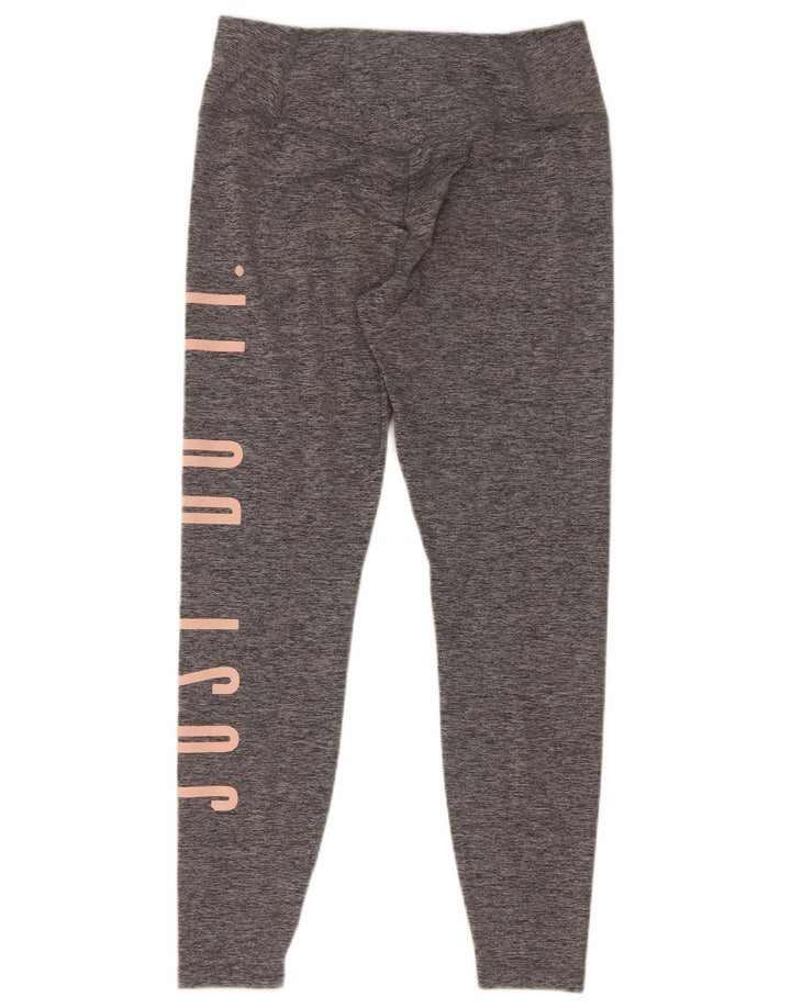 Nike Womens Graphic Leggings UK 12 Mittelgrau geflecktes Polyester
