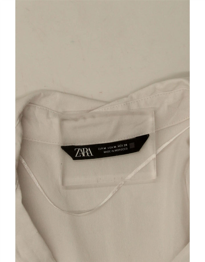 Zara Damen-Oversize-Hemd, UK 14, mittelweiße Baumwolle