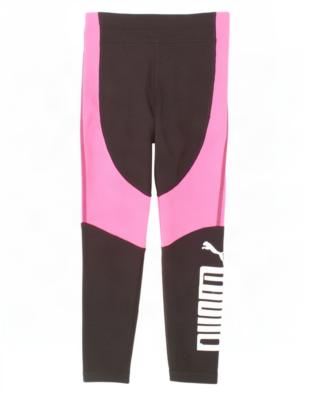 Puma Graphic Capri-Leggings für Mädchen, 7–8 Jahre, schwarzes Colourblock-Polyester