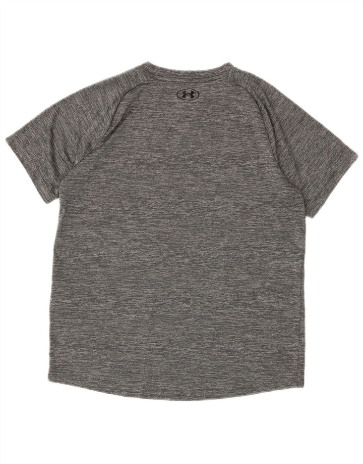 Under Armour T-Shirt-Oberteil für Jungen, 11–12 Jahre, groß, grau geflecktes Polyester