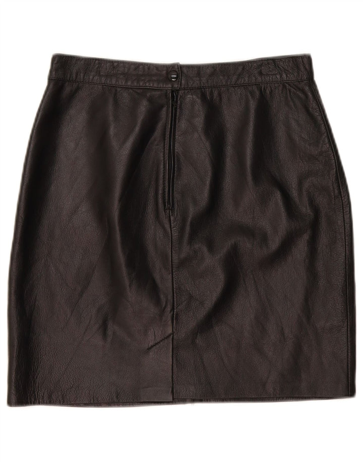 Vintage Damen Mini Lederrock W30 Medium Schwarz