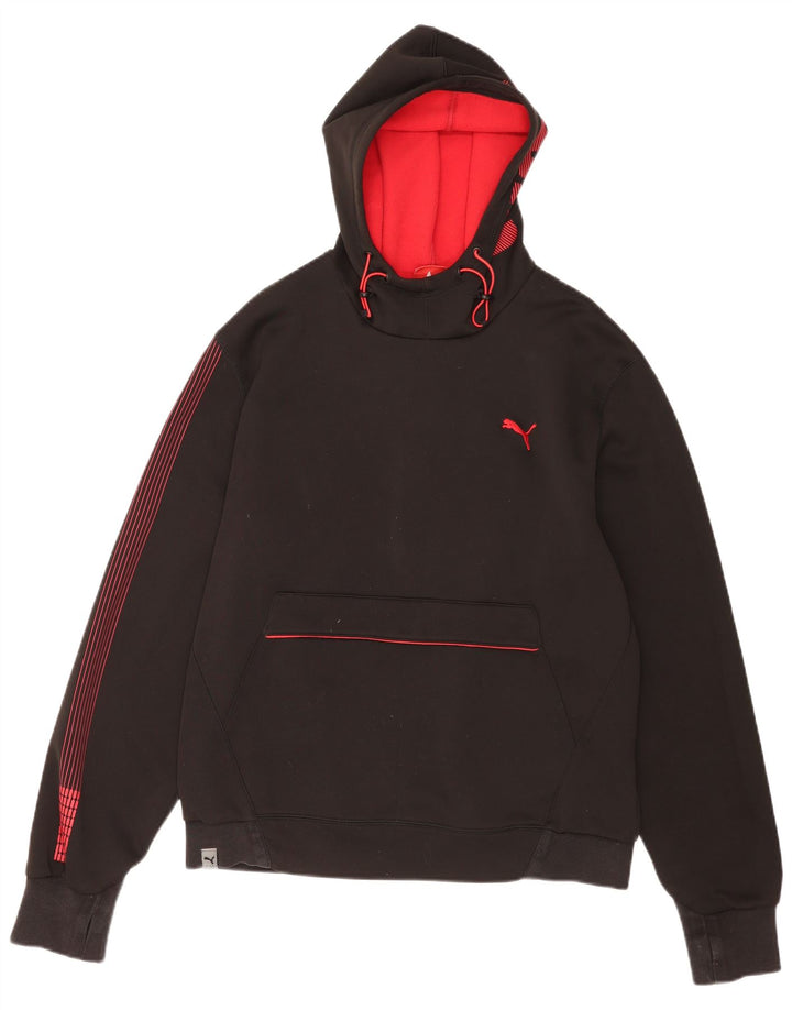 Puma Herren Kapuzenpullover, groß, schwarzes Farbblock-Polyester