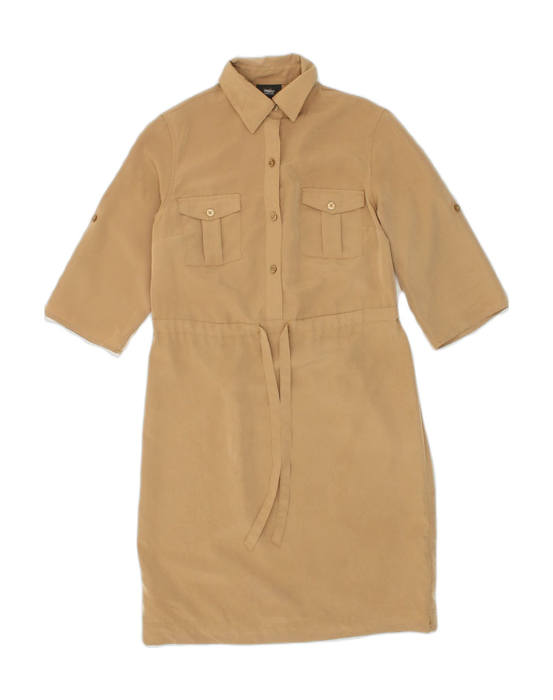 MOSSIMO Womens Pullover Shirt Dress UK 6 XS Beige Cotton | Vintage Mossimo | Thrift | Second-Hand Mossimo | Used Clothing | Messina Hembry 