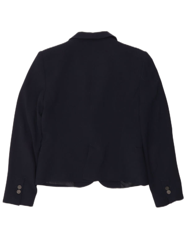 Zara Damen 1-Knopf-Blazerjacke UK 12 Mittelmarineblau