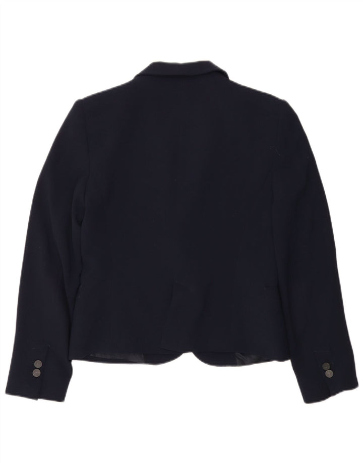 Zara Damen 1-Knopf-Blazerjacke UK 12 Mittelmarineblau