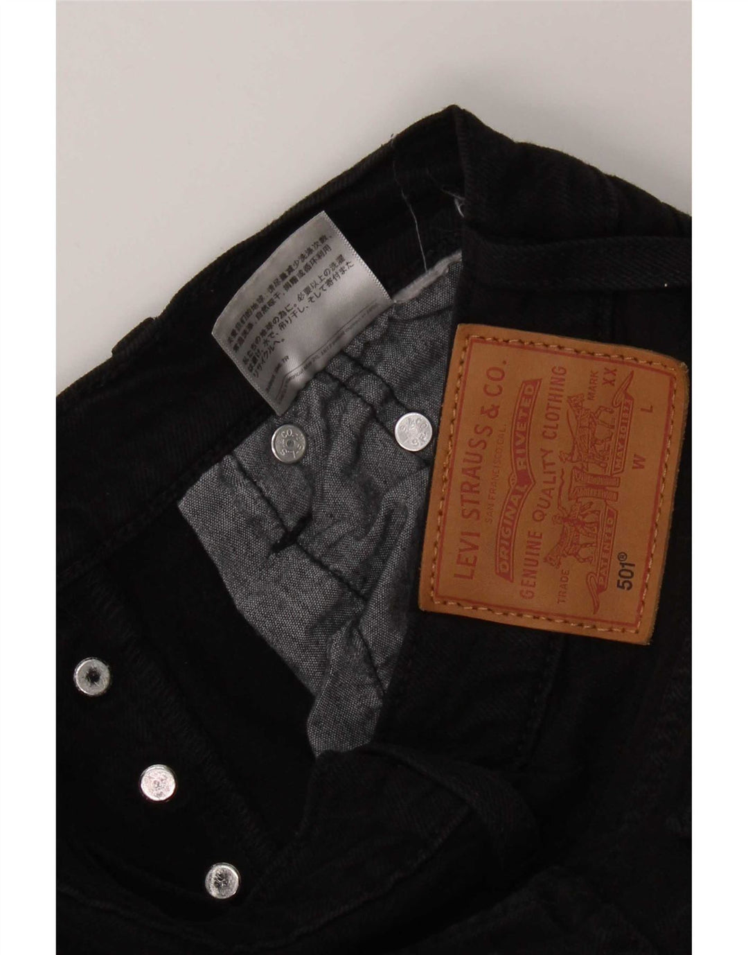 Levi's Damen 501 Straight Jeans W24 L24 Schwarz