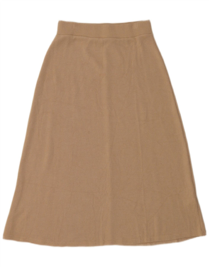 Zara Damen Midirock Medium W28 Beige Viskose