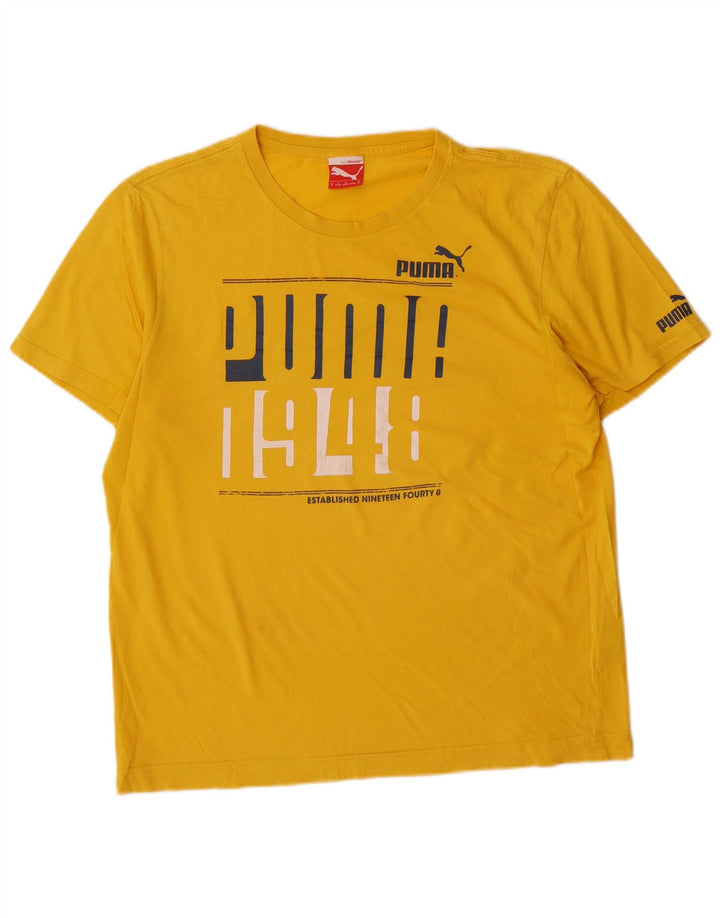 Puma Herren Grafik-T-Shirt-Oberteil Mittelgelb