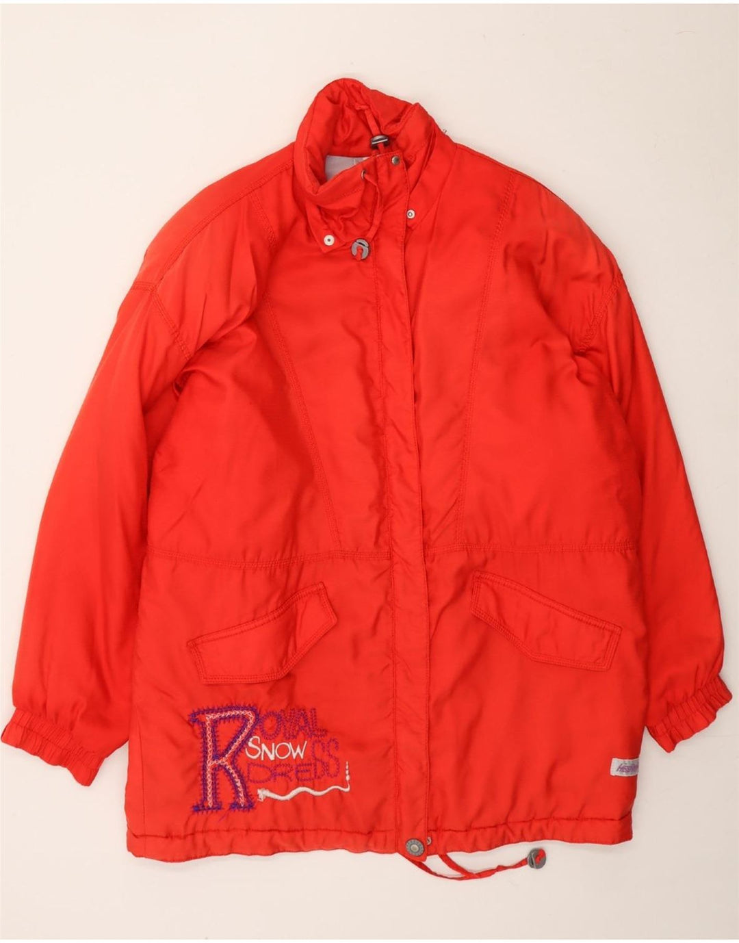 VINTAGE Womens Graphic Windbreaker Coat UK 20 2XL Red Vintage Vintage and Second-Hand Vintage from Messina Hembry 